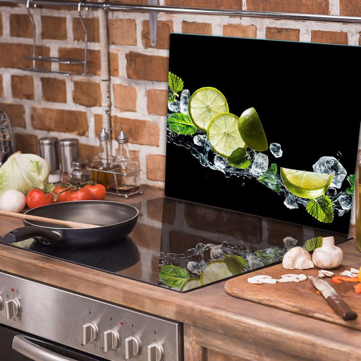 TMK ArtDeko Herdabdeckplatte 1 Teilig 60x52 cm - Spritzschutz Herdabdeckung – Herdschutz aus Sicherh