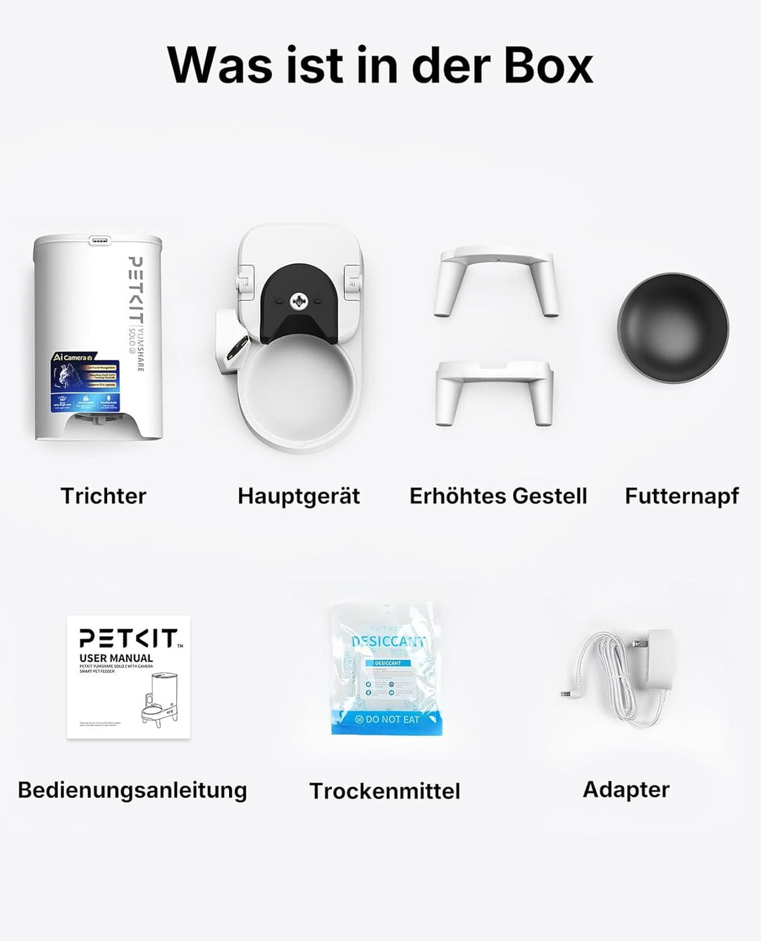 PETKIT YumShare Solo 2 Futterautomat Mit Kamera, Gesichtserkennung für Mehrere Katzen,KI Futterautom
