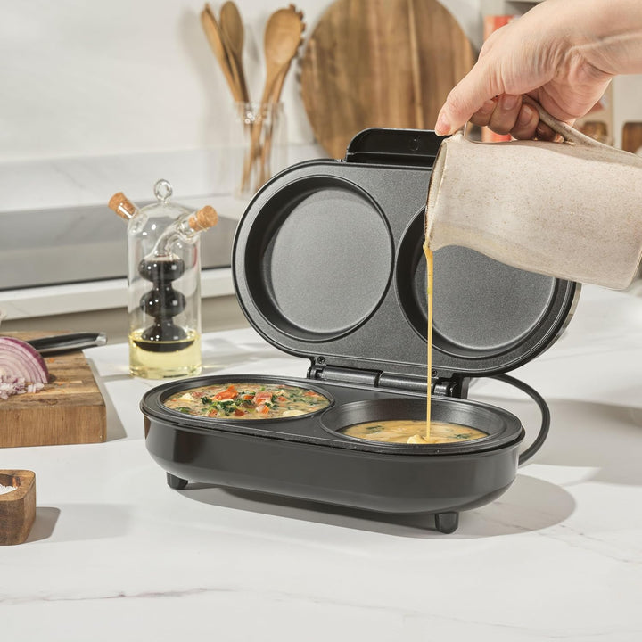 Salter XL Dual Omelette Maker – Antihaftbeschichtete Deep-Fill-Kochplatten, Doppelte Eierkocher, Mac
