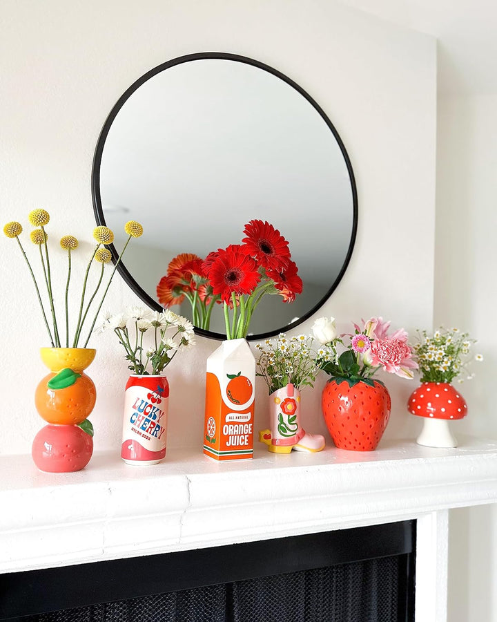 ban.do Dekorative Keramikvase, einzigartige Dekoration für Zuhause/Küche/Büro, gestapelte Zitrusfrüc