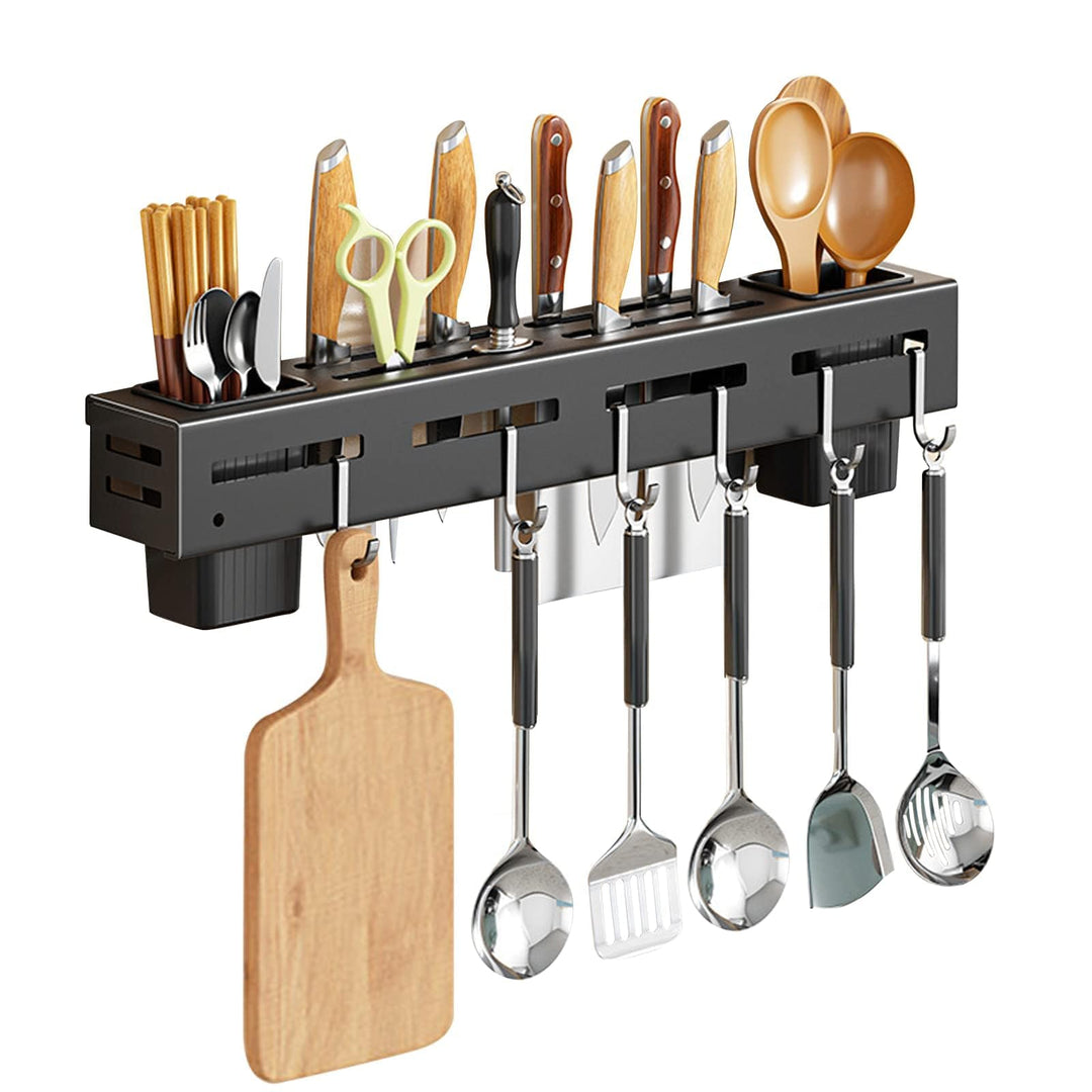VBNZBK Rostfreier Stahl Hakenleiste Küche, Wandmontiertes Küchenutensilien Organizer Rack mit 6 Hake