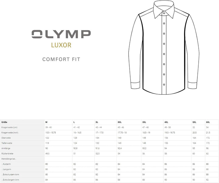 OLYMP Herren Businesshemd Kurzarm Luxor,Männer,Einfarbig,Comfort fit,New Kent,blau 15,47