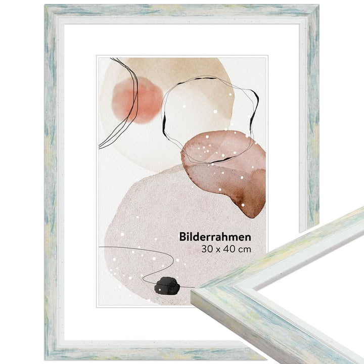 WANDStyle Bilderrahmen Modern 40x60cm I Farbe: Türkis I Fotorahmen I klassischer Bilderrahmen I Made