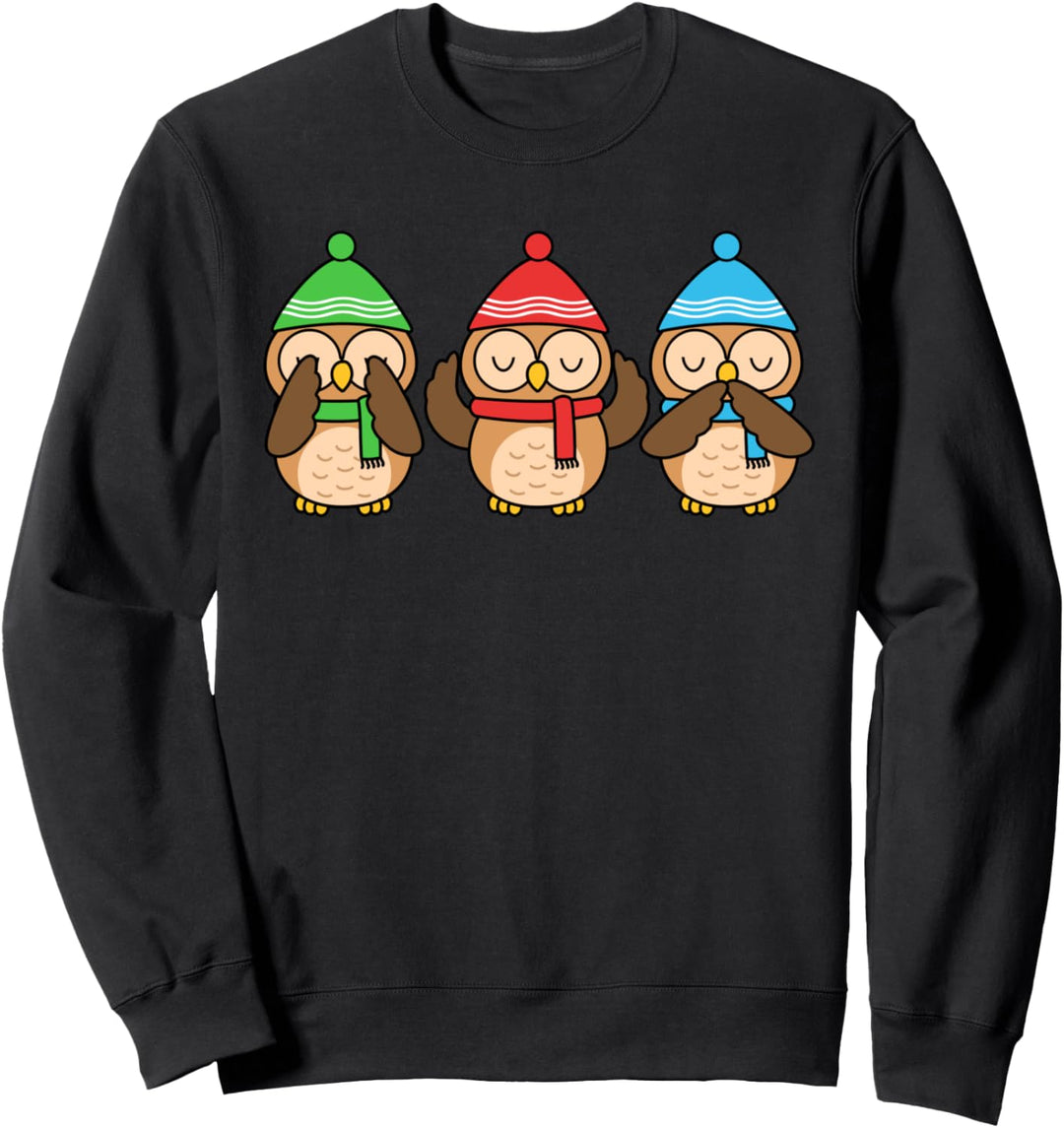 Weihnachseule Tshirt Frauen Eule Shirt Kinder Winter Eule Sweatshirt