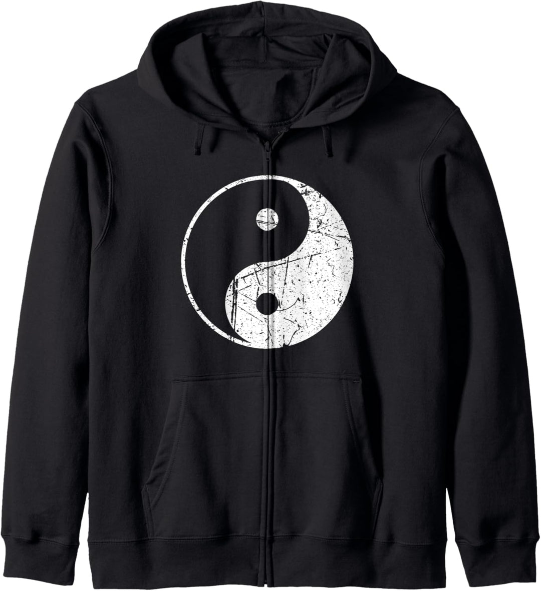 Spirituelles Yin Yang Symbol Meditation Yoga Distressed Kapuzenjacke
