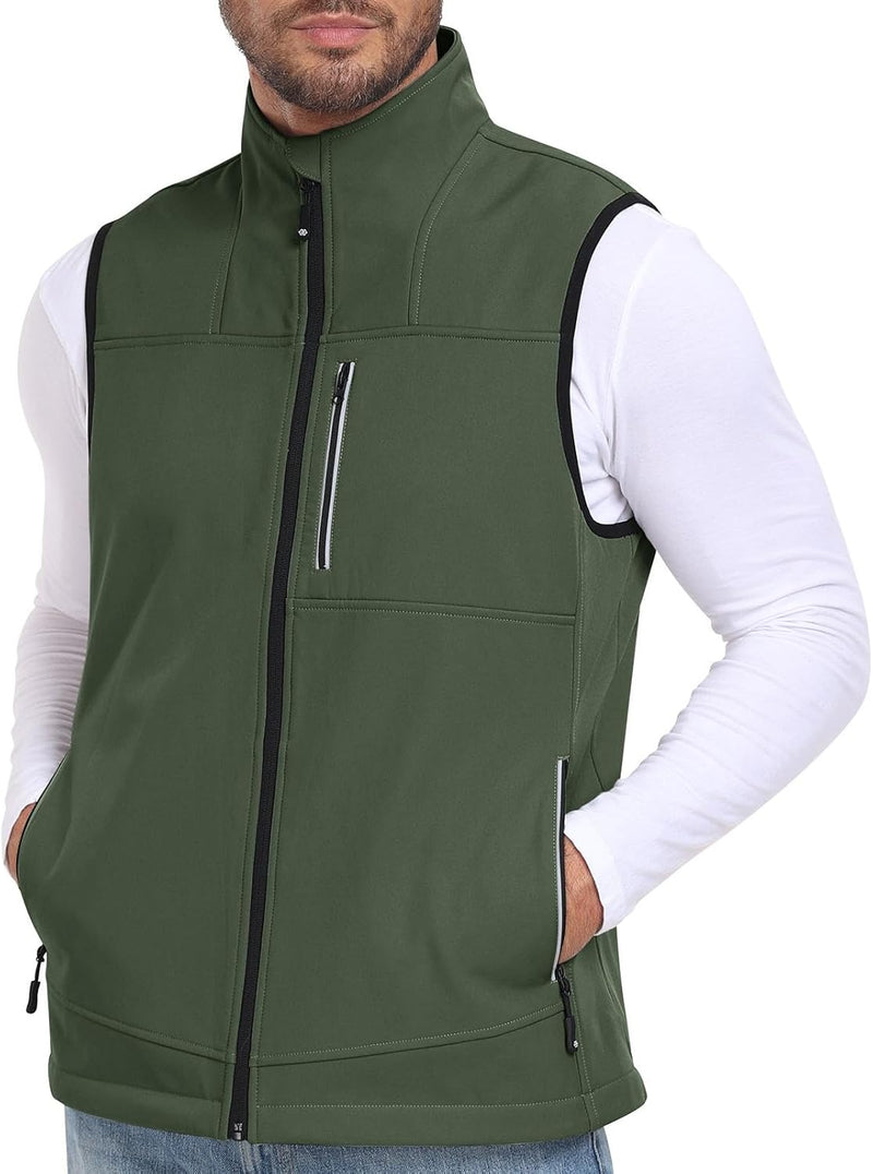 AjezMax Weste Herren Fleece Wärme Winterweste Wasserdichte Klettern Anglerweste Ärmellose Jacke Full