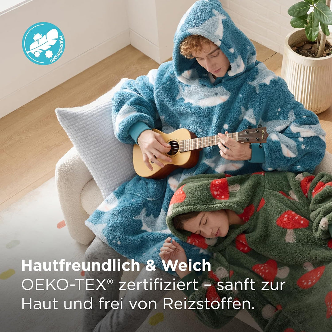 BEDSURE Decke mit ärmeln Kuscheldecke, Weihnachtsgeschenke Geschenke für Frauen Frau Hoodie Decke Da