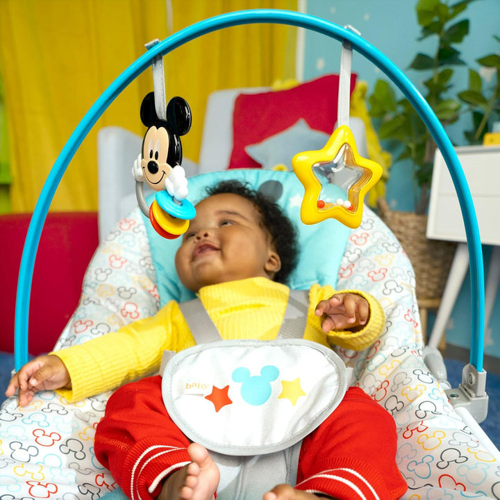 Bright Starts, Disney Baby, Mickey Mouse Original Bestie, Wippe für Babies und Kleinkinder mit Vibra