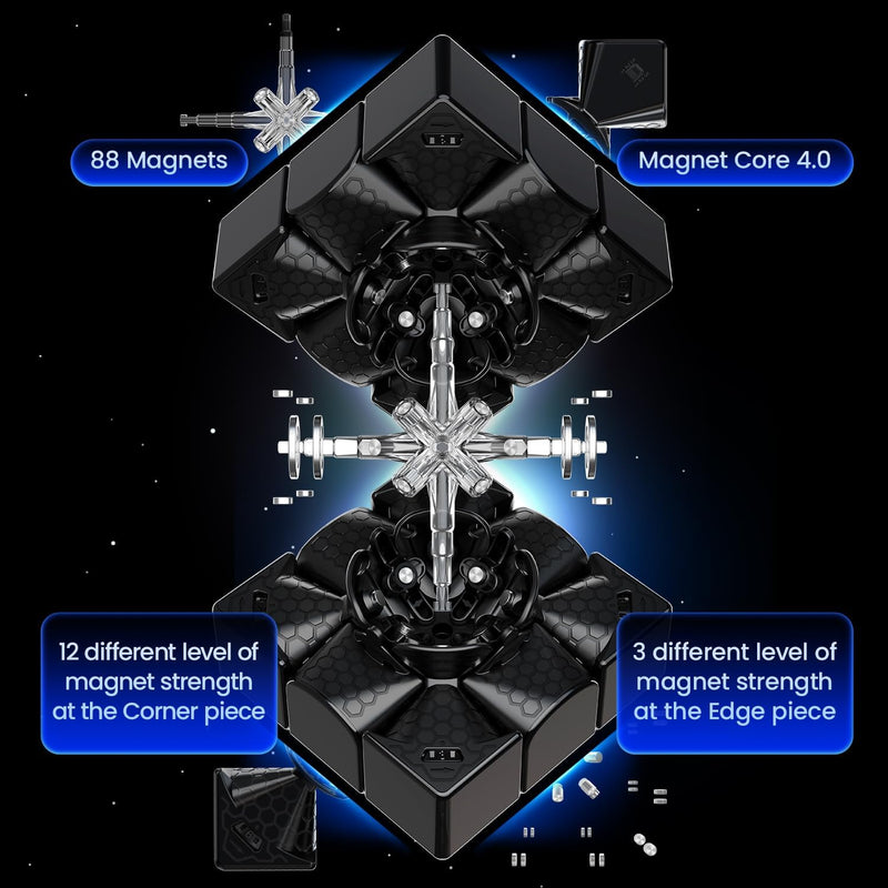 GAN14 Magischer Zauberwürfel 3x3,Profi SpeedCube 56mm UV Coated für Kinder Erwachsene