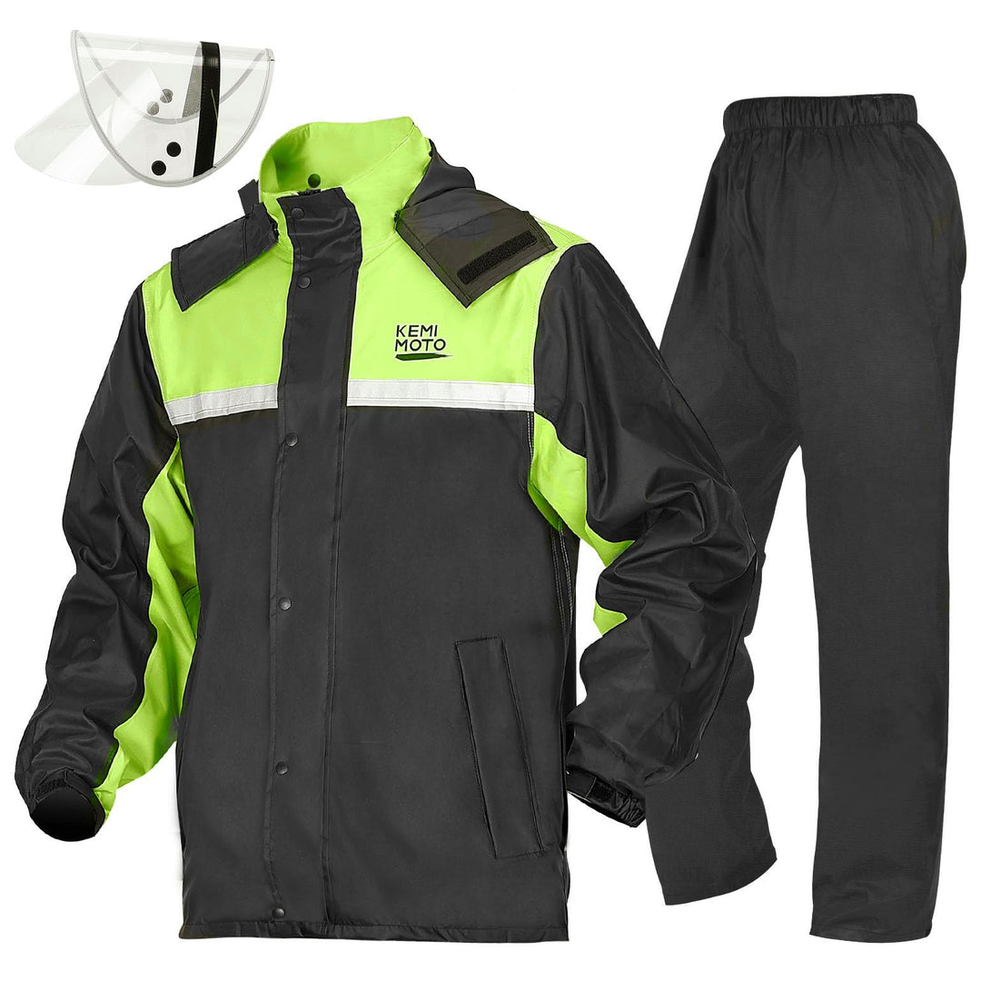 KEMIMOTO Regenanzug für Herren, Wasserdichter Regenmantel, Atmungsaktiv Regenbekleidung Regenjacke f