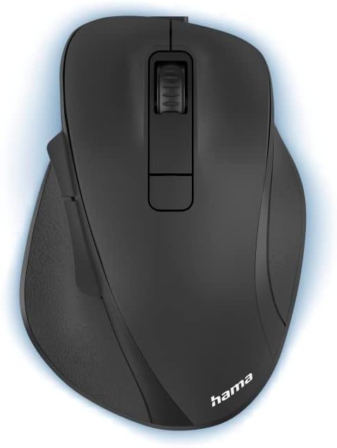 Hama ergonomische Maus (Funkmaus, 6 Tasten, 2,4GHz, BlueWave, 800/1200/1600dpi, optische Maus kabell