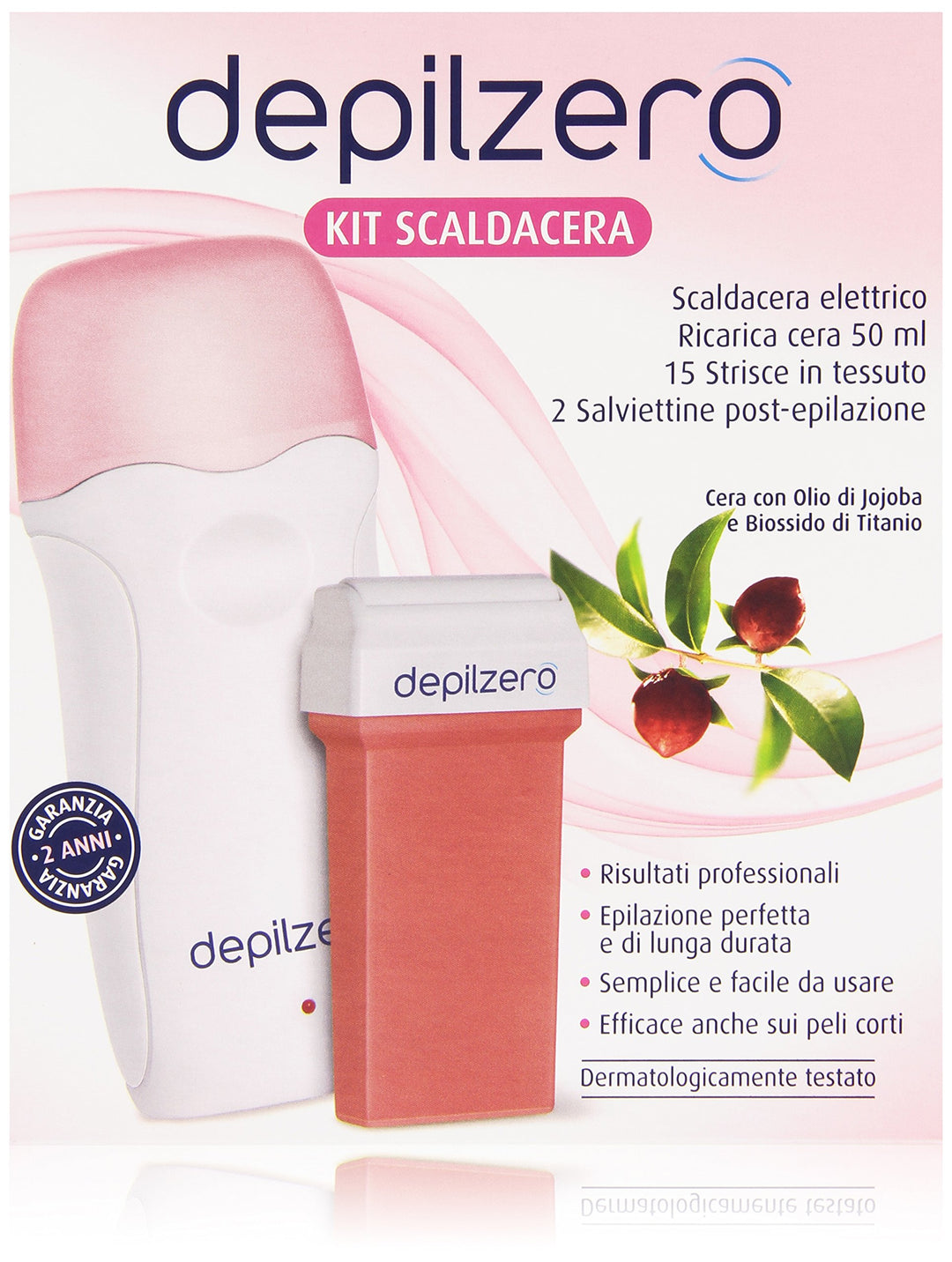 Depilzero Kit Scaldacera + Ricarica + Strisce Depilatorie + Salviettine