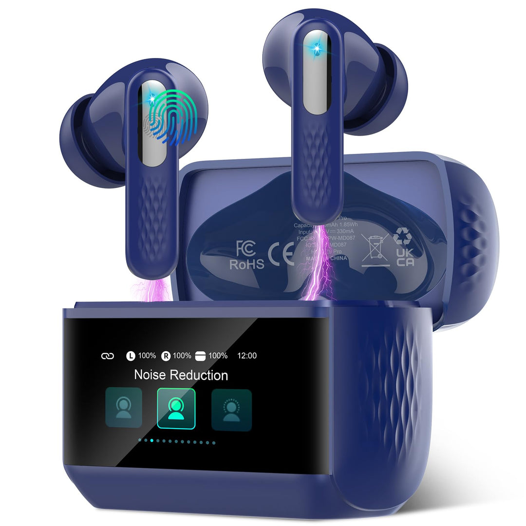 ZYHKON Bluetooth Kopfhörer mit Touchscreen, In Ear Kopfhörer Kabellos Bluetooth 5.4 mit ANC/ENC Mic