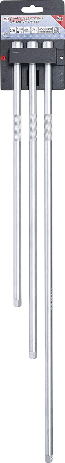 BGS 6855 | Verlängerungs-Satz | 3-tlg. | 10 mm (3/8") | 375 / 450 / 600 mm | Verchromt, matt, 10 mm