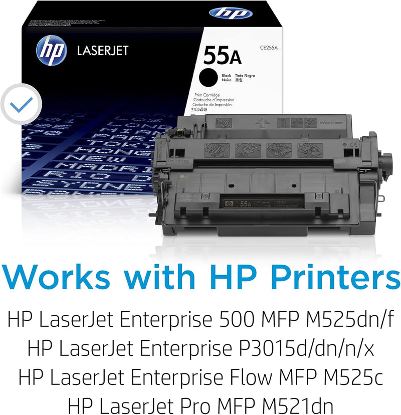 HP 55A (CE255A) Schwarz Original Toner für HP Laserjet Enterprise P3015, M525, HP Laserjet Pro M521