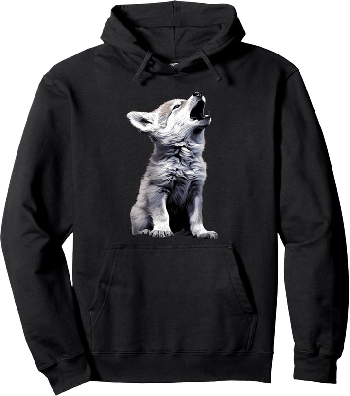 Niedliches Baby Heulender Wolf Junges Wolf Wolf Wolf Pullover Hoodie