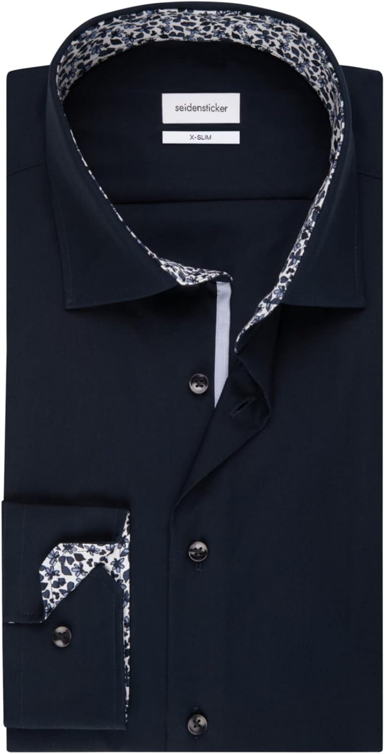 Seidensticker Herren Men X-Slim Longsleeve Hemd 36 Dunkelblau(453480), 36 Dunkelblau(453480)