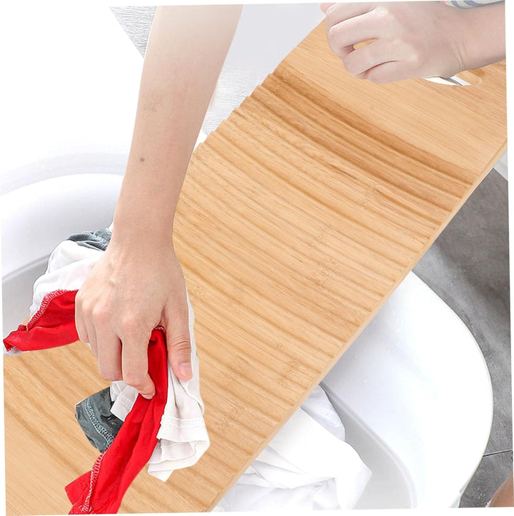 Cabilock Waschbrett Holz Wäsche Waschen Bord Schrubben Bord 50X15cm für Haushalt Shirts Kleidung Unt