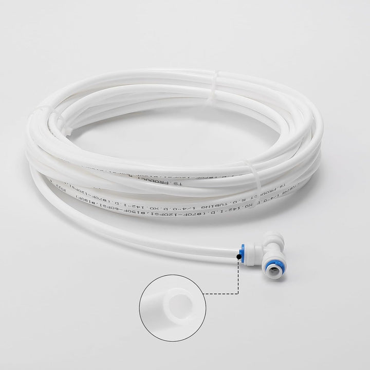 10 M Wasserversorgung Rohr Schlauchanschlussset, 1/4" PE-Schlauch für RO-Wasserfiltersystem-Kühlschr