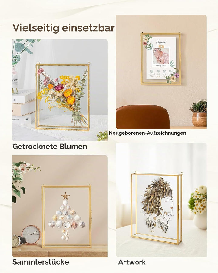 Schattenbox-Rahmen 8x10, Tiefe Glas-Schattenbox-Vitrine, 3D-Schattenboxen, Bilderrahmen für selbstge