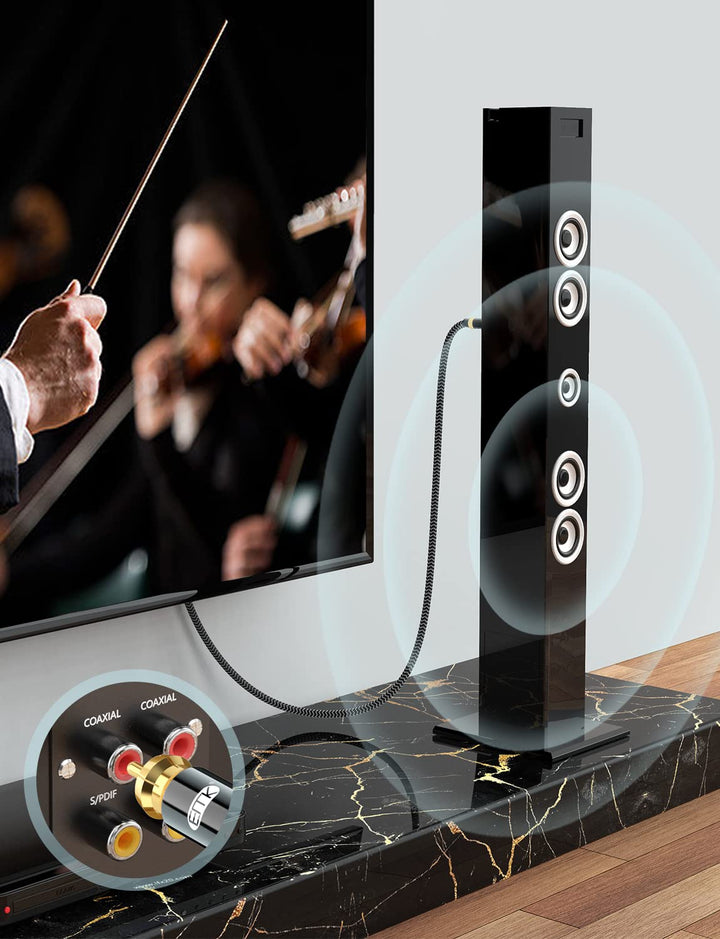 EMK Subwoofer Kabel 4m - Digital Koaxialkabel (RCA) mit Goldkontakten - für AV-Receiver, Verstärker,