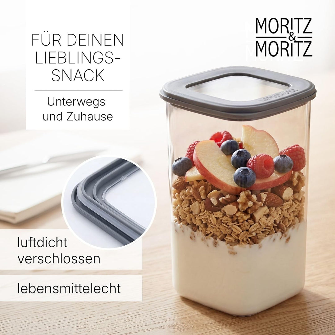 Moritz &amp; Moritz 12er Set Vorratsdosen mit Deckel Luftdicht - Lebensmittelecht für Lebensmittelaufbew
