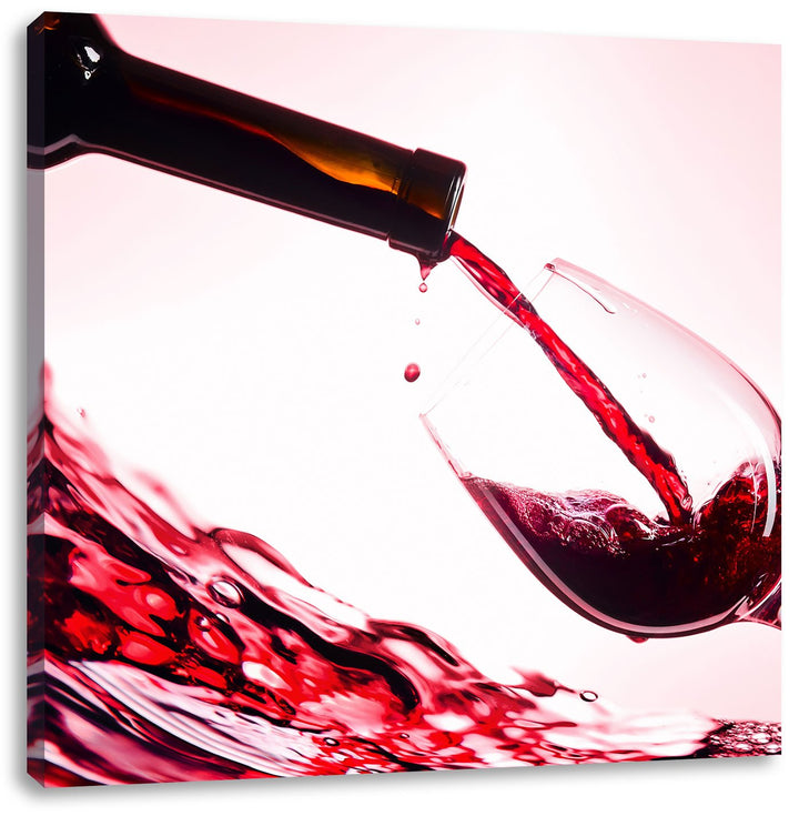 Pixxprint Wein, Format: 70x70 auf Leinwand, XXL riesige Bilder fertig gerahmt mit Keilrahmen, Kunstd