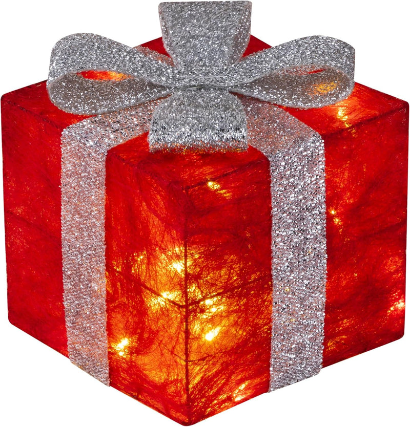 Bambelaa! 3er Led Deko Geschenke Leucht Boxen Timer Weihnachts Dekoration Weihnachtsdeko Beleuchtet
