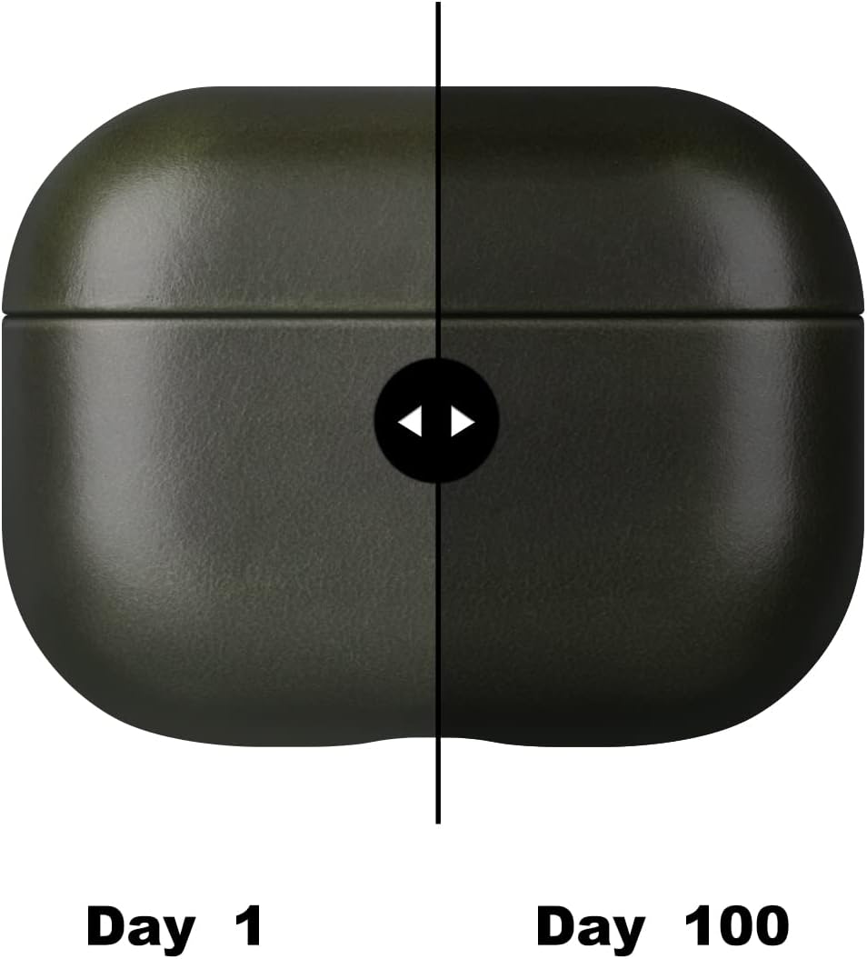 Maogoam für AirPods 4. Generation Fall Leder, Echtes Kristall Öl Wachs Rindsleder Fall Abdeckung für