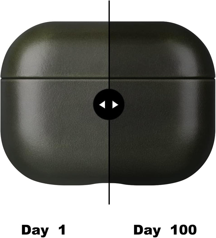 Maogoam für AirPods 4. Generation Fall Leder, Echtes Kristall Öl Wachs Rindsleder Fall Abdeckung für