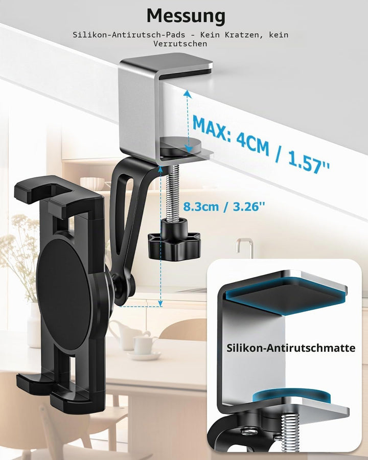 Oilcan Unterschrank Tablet Halterung Handyhalter, Küche Unterbau Tablet Halter mit Verstellbarer Met