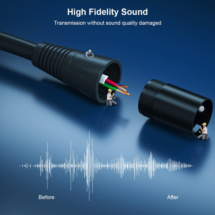15M XLR Cable, 2 Pack 50ft Balanced Microphone XLR Male to Female Extension Cable Jack Extender Cord