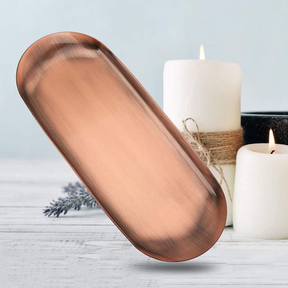 Jeanoko 430 Edelstahl-Aufbewahrungstablett, Glatte Linien, Schreibtisch-Dekor-Organizer, 23 X 9,4 cm
