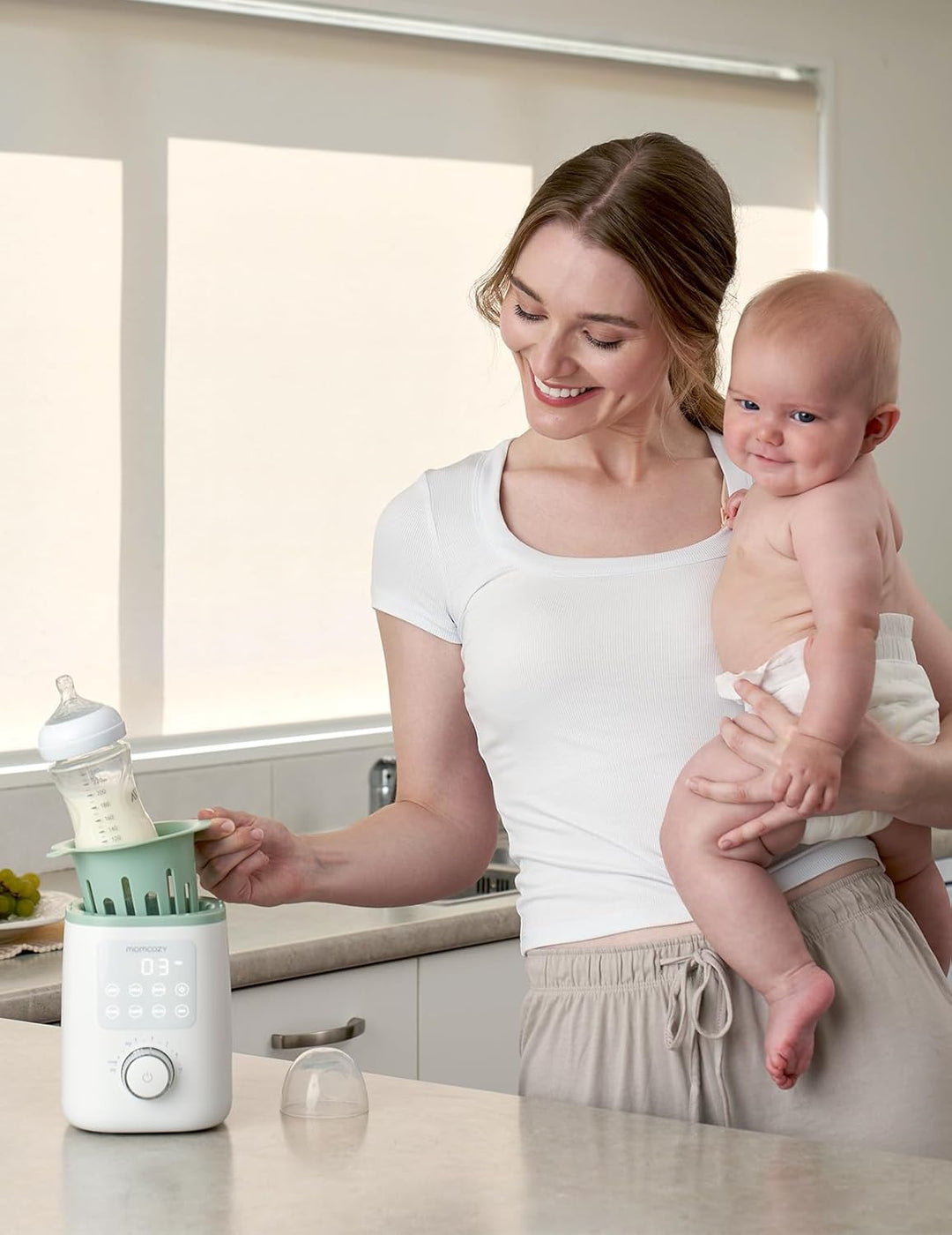Momcozy MW02 Nutri-Flaschenwärmer Baby mit präziser Temperaturkontrolle &amp; Nachtlicht | 9-in-1 Fasche