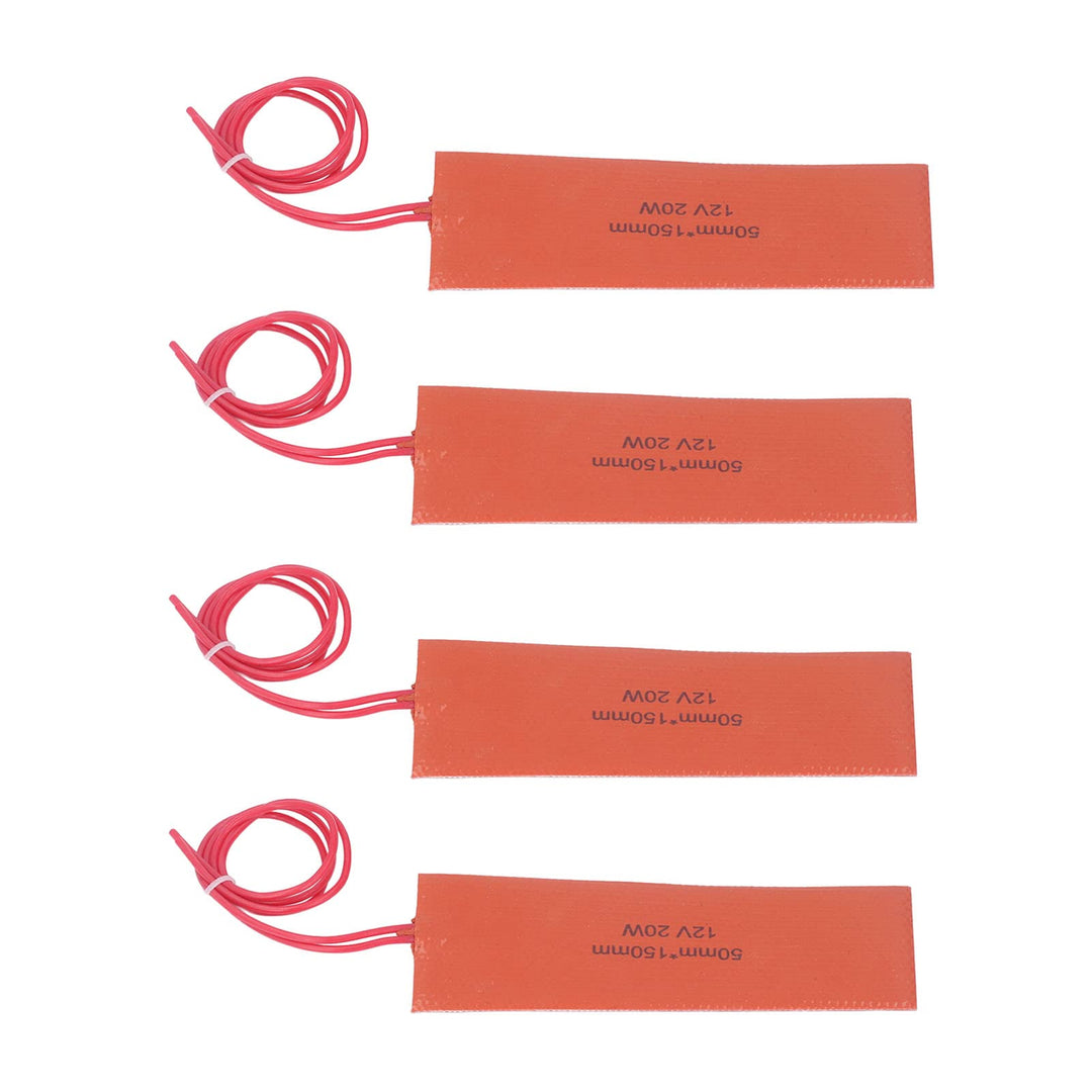 12V 20W Silikon-Heizkissen, 4 Stück Silikonkautschuk-Heizkissen Flexible Heizmatte für Industrieanla