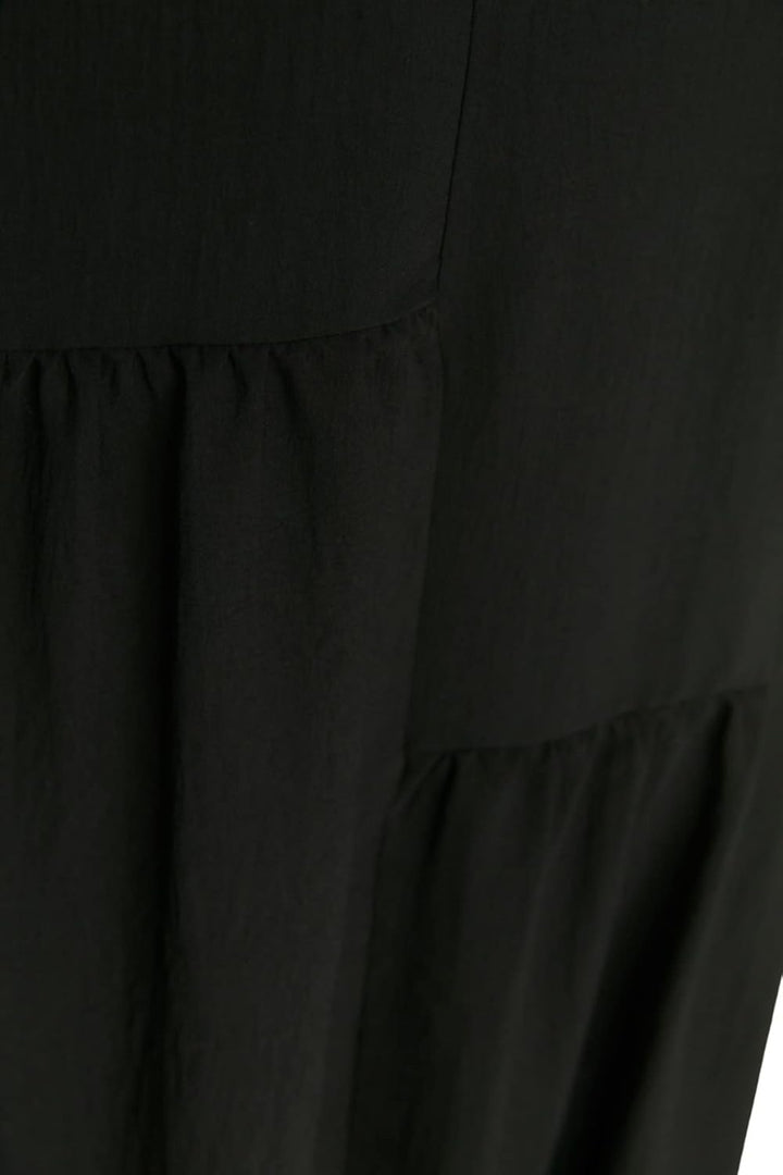 TRENDYOL Damen Women Ruffle Hem Dress Maxi Rüschen Saum Oversize Woven Plus Size Kleid 42 Schwarz, 4
