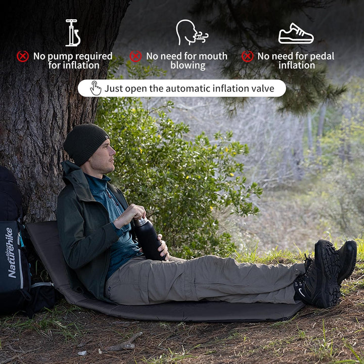 Naturehike Selbstaufblasende Isomatte-5cm Dicke strapazierfähige Campingmatratze, verbindbar mit Meh