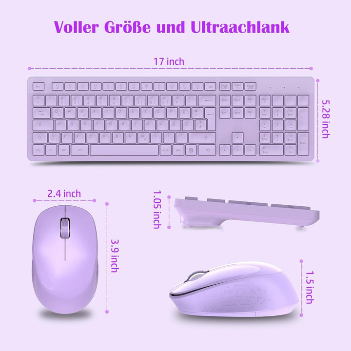 LeadsaiL K786 Tastatur Maus Set Kabellose, Tastatur und Maus, QWERTZ Deutsches Layout Funktastatur m
