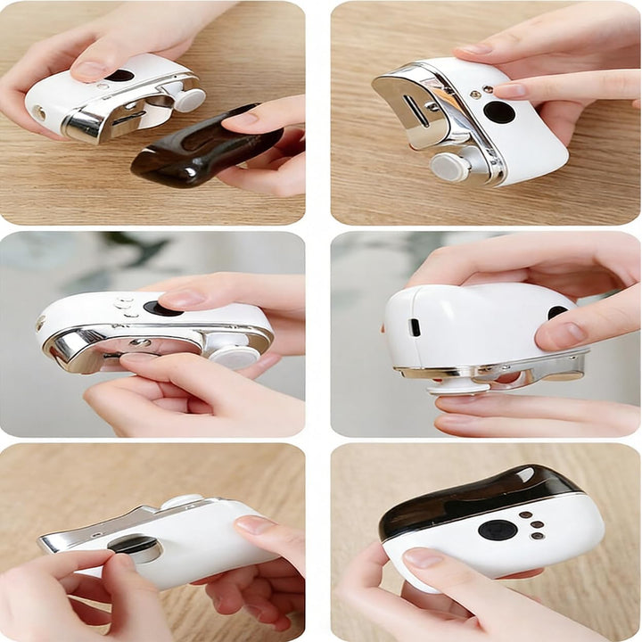 Elektrischer Nagelschleifer +Adlerknipser Set - 3-in-1 mit integriertem Purpurlicht, 3 Geschw, leise