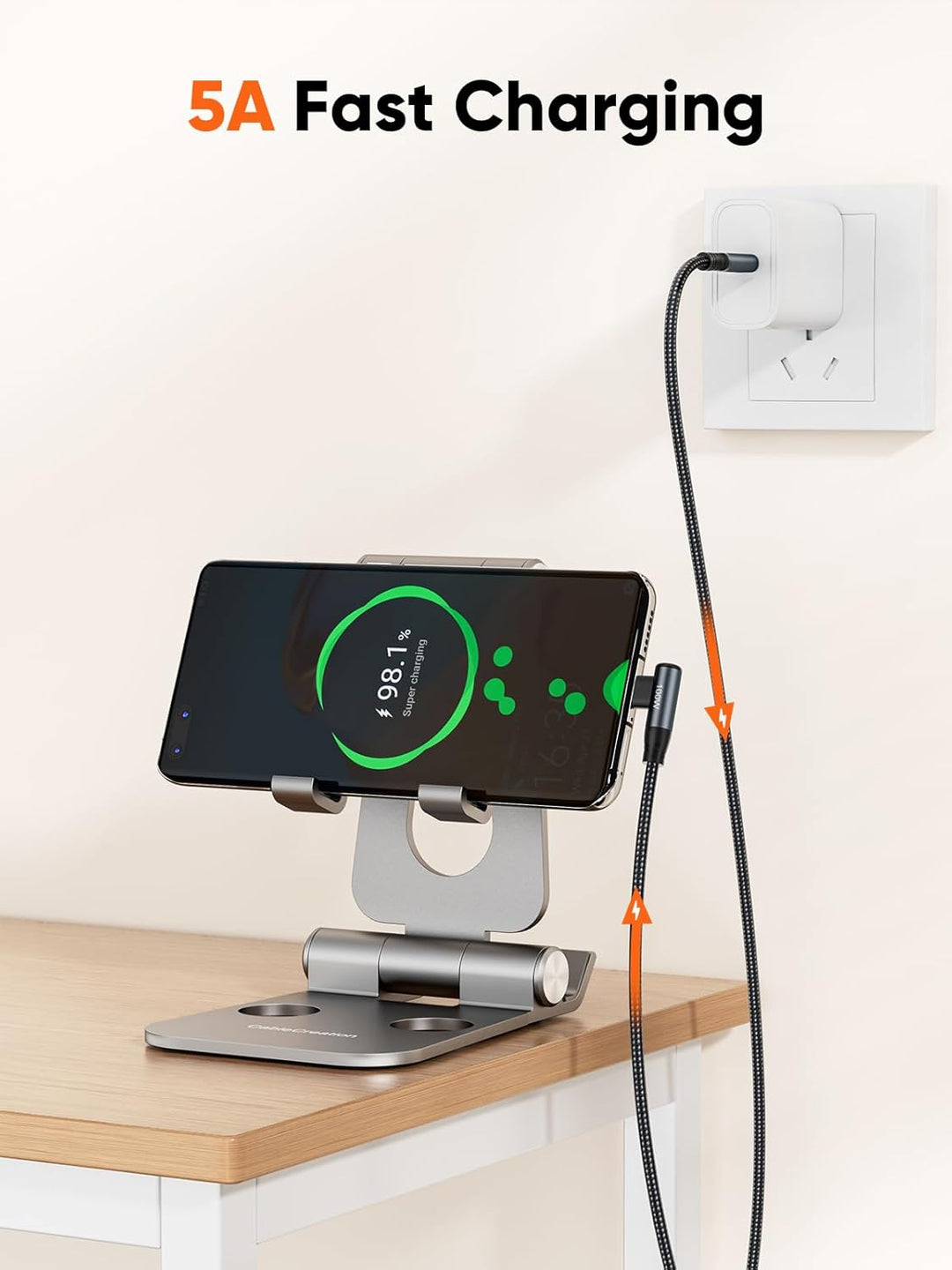 CableCreation USB C zu USB C Kabel, 6.6ft USB C Ladekabel mit 90 Grad Winkel Ende 100W USB C Kabel N