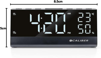 Caliber Radio Wecker - FM-Radio - Digital Wecker - Alarm Clock - Schwarz - Dimmbarer LED-Anzeige - T