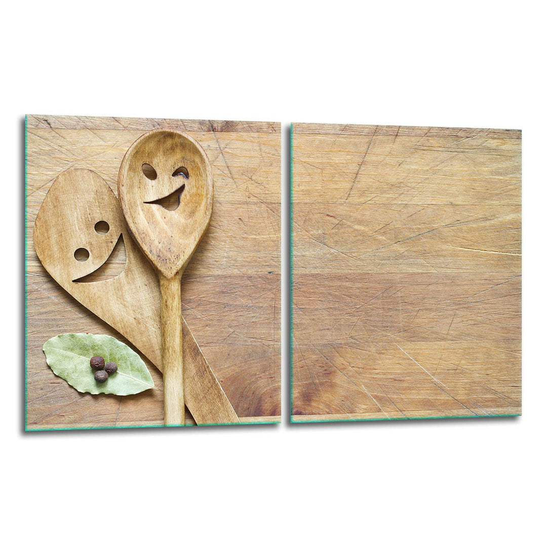 TMK | Herdabdeckplatten Set 2x40x52 cm Ceranfeld Abdeckung Glas Spritzschutz Abdeckplatte Glasplatte