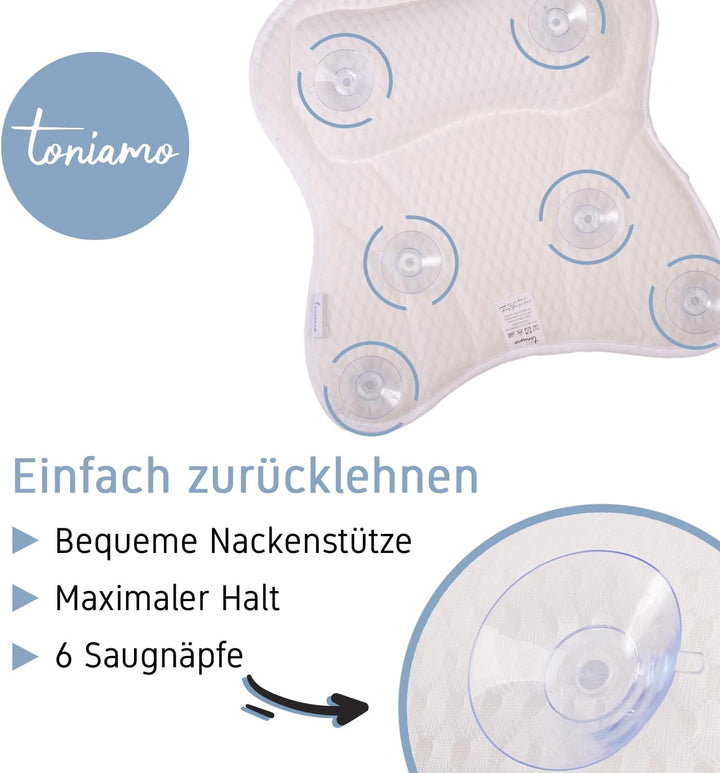 Badewannenkissen | Premium Badekissen für Badewanne mit Kopfstütze &amp; Nackenstütze | Kissen ideal als