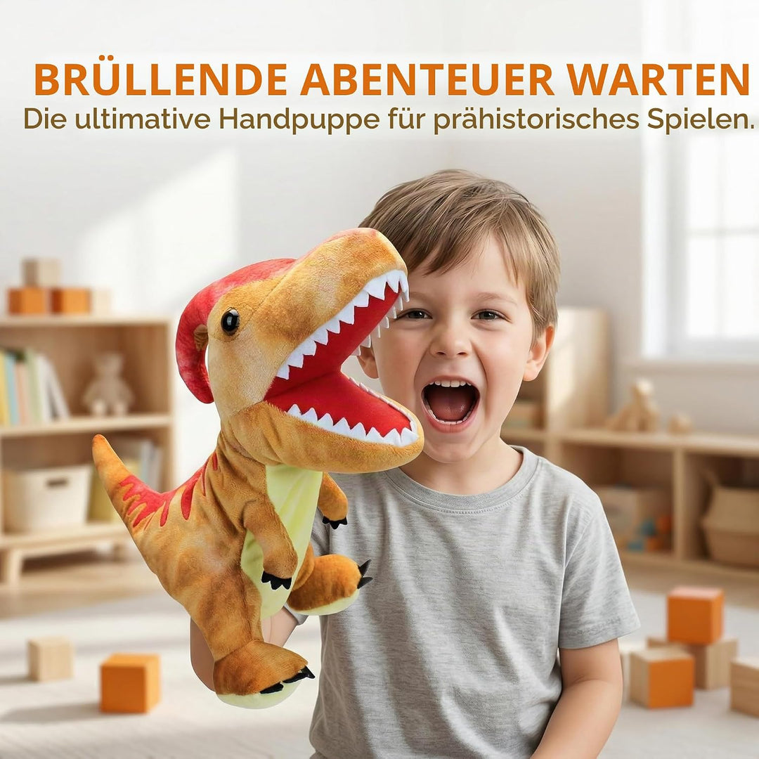 Dinosaurier-Handpuppen für Kinder, Kleinkind enthält Triceratops und Tyrannosaurus Rex mit beweglich