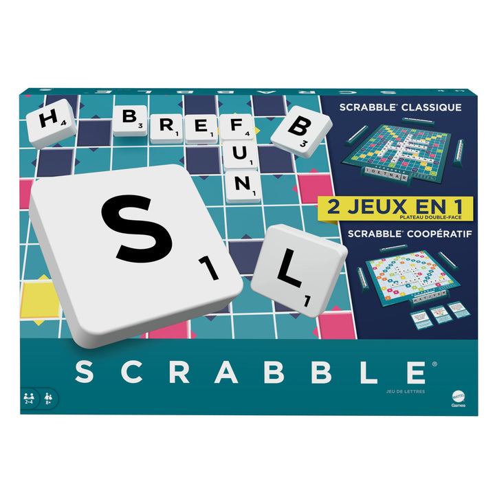 Mattel Games Scrabble Zwei in Eins, Version: Französisch, HWD44, Französisch