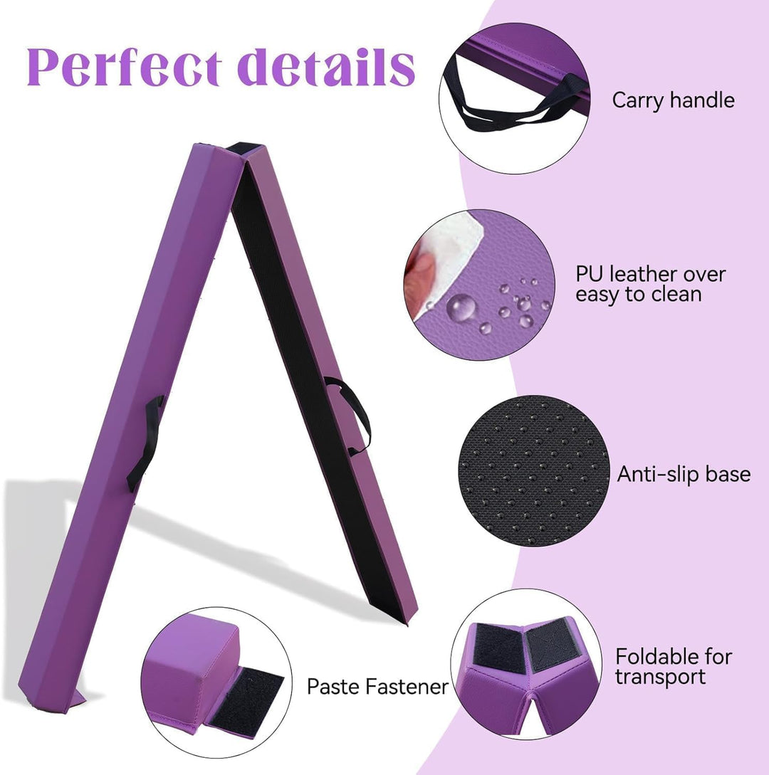 schwebebalken Kinder Schwebebalken klappbar Balken Gymnastik 270cm PU Leder schwebebalken für zuhaus