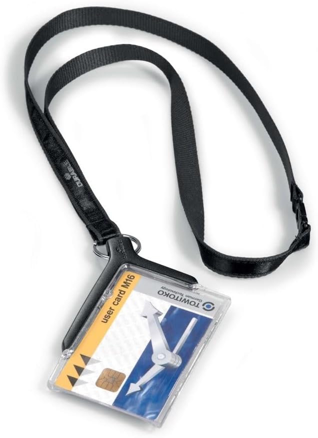 Durable Pass-Halter De-Luxe (mit Textilband, Textillband) Packung à 10 Stück, schwarz, 820758 Für 1
