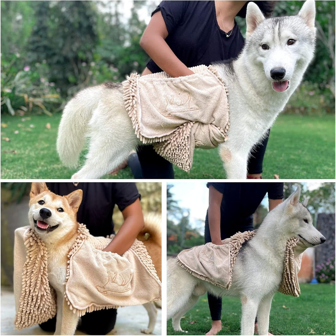 Tuff Pupper Schnelltrocknendes Handtuch für Hunde | Ultra saugfähiges Mikrofaser-Shammy | Extra gros