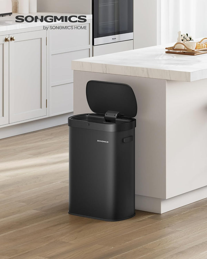SONGMICS Mülleimer mit Sensor, automatischer Abfalleimer 50 L, Öffnen per Handbewegung oder Berühren