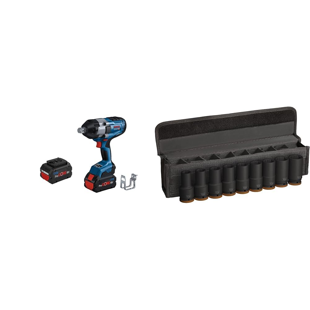 Bosch Professional 18V System BITURBO Akku Drehschlagschrauber GDS 18V-1050 H (2x ProCORE 18V 5.5Ah,